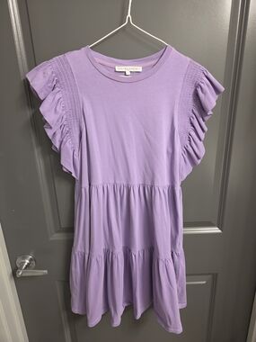 English Factory Lavender Ruffled Mini Dress